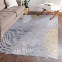 Contemporary Leaf Sunset Rug - Gold / 170cm - thumbnail 1