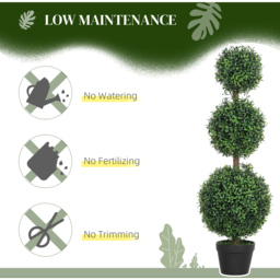 HOMCOM Set of 2 Decorative Artificial Plants in Pot Green - Green - thumbnail 4