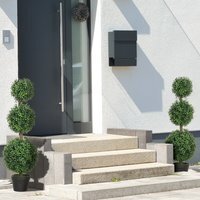 HOMCOM Set of 2 Decorative Artificial Plants in Pot Green - Green - thumbnail 1