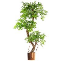 Leaf Realistic Artificial Japanese Fruticosa Ficus Tree - Green Copper / 140cm / 50cm