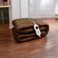 Heated Throw Electric Blanket - Brown