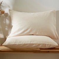 Touch of Linen Housewife Pillowcase Pair - Creamy Almond