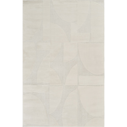 Hamilton Modern Sheen Area Rug - Abstract Motif Geometric Lines Design Rug - Cream / 170cm - thumbnail 2