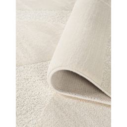 Hamilton Modern Sheen Area Rug - Abstract Motif Geometric Lines Design Rug - Cream / 170cm - thumbnail 3
