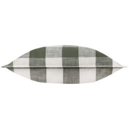 Chesil Check Cotton Outdoor Cushion Cover - Moss - thumbnail 4