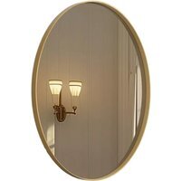 Retro Wall Large 3D Oval Vanity Mirror For Bedroom, Bathroom, Living Room - Yellow