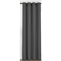 Faux Linen Blackout Panel - Charcoal