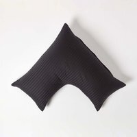 330 Thread Count Egyptian Cotton V Shape Pillowcase - Black - image 1