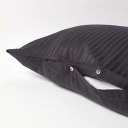 330 Thread Count Egyptian Cotton V Shape Pillowcase - Black - thumbnail 3