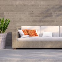 Fiery Orange Geometric Shapes Outdoor Cushion - Orange / 60cm - image 1