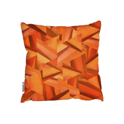 Fiery Orange Geometric Shapes Outdoor Cushion - Orange / 60cm - thumbnail 2