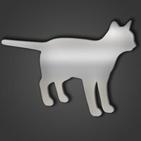 Cat Style 7 Silver Acrylic Mirror - Silver / Extra Small