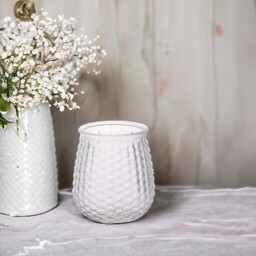 Bubble Pattern Glass Posy Vase H11 cm - Clear - thumbnail 3