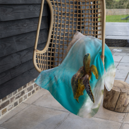 Photo Of Sea Turtle In The Galapagos Island Blanket - Blue - thumbnail 4