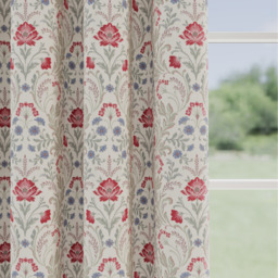 Cotswold Floral Red Blackout Pencil Pleat Curtains - Red / 229cm / 274cm - thumbnail 4