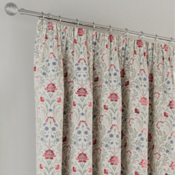 Cotswold Floral Red Blackout Pencil Pleat Curtains - Red / 229cm / 274cm - thumbnail 3