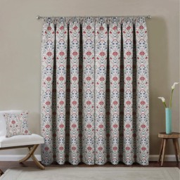 Cotswold Floral Red Blackout Pencil Pleat Curtains - Red / 229cm / 274cm - thumbnail 5