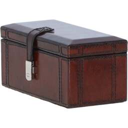 Luxury Leather Dual Watch  Bracelet Storage Box - Chestnut - thumbnail 4
