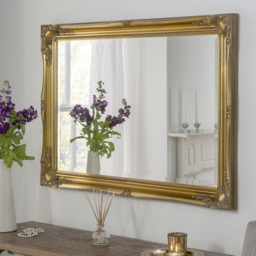 French Style Carved Wall Mirror Gold - Gold / 90x65cm - thumbnail 2