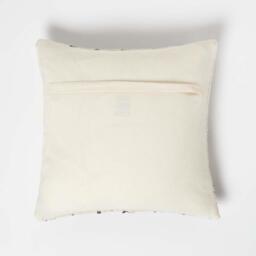 Homescapes Koba Handwoven Traditional Black Cream Cushion - Cream - thumbnail 3