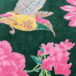 Aviary Cotton Velvet Cushion - Bottle Green / Feather - thumbnail 3