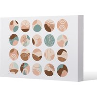 Round texture and floral icons in pastel colours Canvas Print - White / 51cm / 77cm - image 1