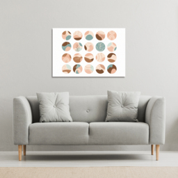 Round texture and floral icons in pastel colours Canvas Print - White / 51cm / 77cm - thumbnail 2