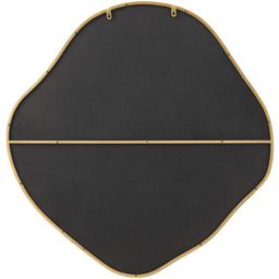 Vita Asymmetrical Curved Pebble Metal Framed Wall Mirror - Gold - thumbnail 4