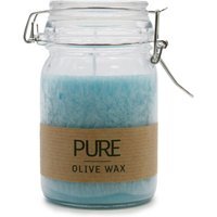 Pure Olive Wax Jar Candle Turquoise 25H Handmade Vegan Germany - Blue - image 1