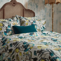 Morton Floral Premium Cotton Sateen Duvet Cover Set - Teal / Double - thumbnail 2