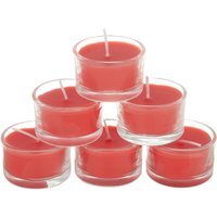 6Pcs Vegetable Wax Scented Candle Set - Red