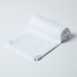 Organic Cotton Waffle Blanket - White / 230cm / 230 x 230 cm - thumbnail 2