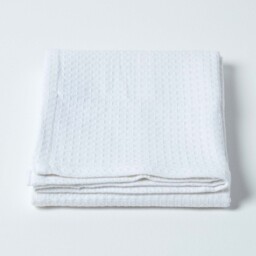 Organic Cotton Waffle Blanket - White / 230cm / 230 x 230 cm - thumbnail 3