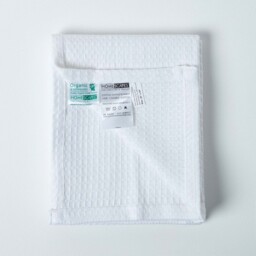 Organic Cotton Waffle Blanket - White / 230cm / 230 x 230 cm - thumbnail 4