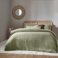 Lark Muslin Cotton Duvet Cover Set - Eucalpytus / Single - image 1