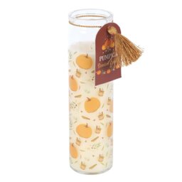 Pumpkin Print Tube Candle Autumn Scent  Burn Halloween Decor - White - thumbnail 5