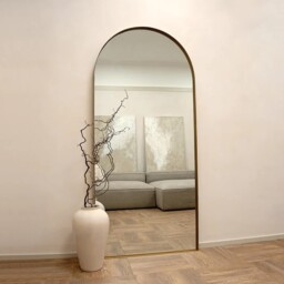 Ottilie Arched Full Length Lean To Wall Mirror Large Modern Design - Gold - thumbnail 2
