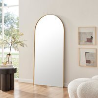 Ottilie Arched Full Length Lean To Wall Mirror Large Modern Design - Gold - thumbnail 1