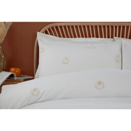 Pumpkin Duvet Cover and Pillowcase Set - White / Superking - thumbnail 5
