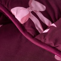 OHS Bow Print Coverless 10.5 Tog Duvet Set - Burgundy / 1.55kg / Single