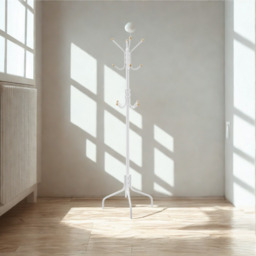 Metal Hallway Coat Rack Stand with Hooks - White - thumbnail 4
