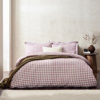 Barton Gingham Check Duvet Cover Set - Berry / Double - thumbnail 1