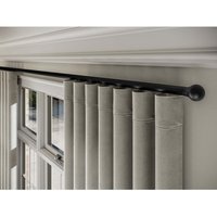 28mm Styleline Gliding Curtain Pole Set with Ball End - Black - Black / 105cm - thumbnail 1
