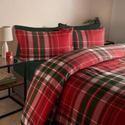 Traditional Christmas Check Bedding Set - Red / Single - thumbnail 3