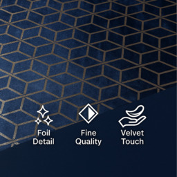 Soft Touch Geometric Duvet Set - Navy / King - thumbnail 2