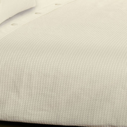 Luxurious Waffle Buttoned Duvet Cover and Pillowcase Set - Cream - thumbnail 2