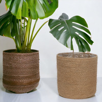 Natural Jute Round Basket Planter - 20cm / 20cm