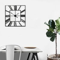 Large Vintage Roman Numeral Metal Wall Clock - Black - thumbnail 1