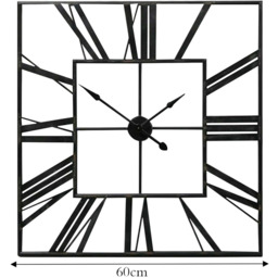 Large Vintage Roman Numeral Metal Wall Clock - Black - thumbnail 5
