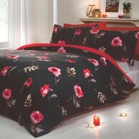 Darcy Polycotton Duvet Set With Pillowcase - Red